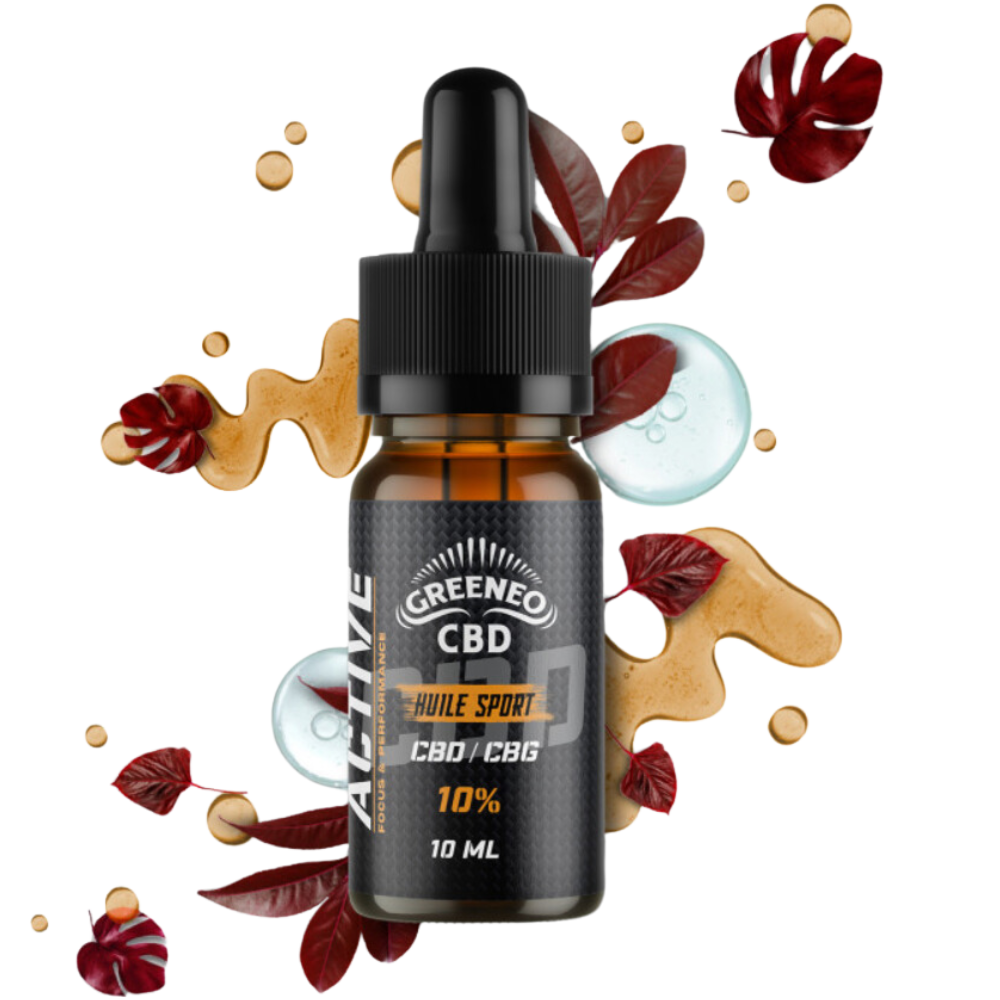 Huile de CBD CBG Active pour le sport 10 à 40% - Greeneo